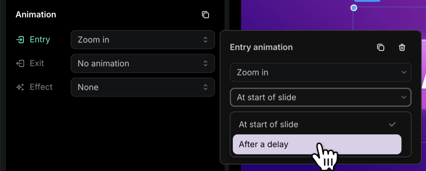 Animation timing controls